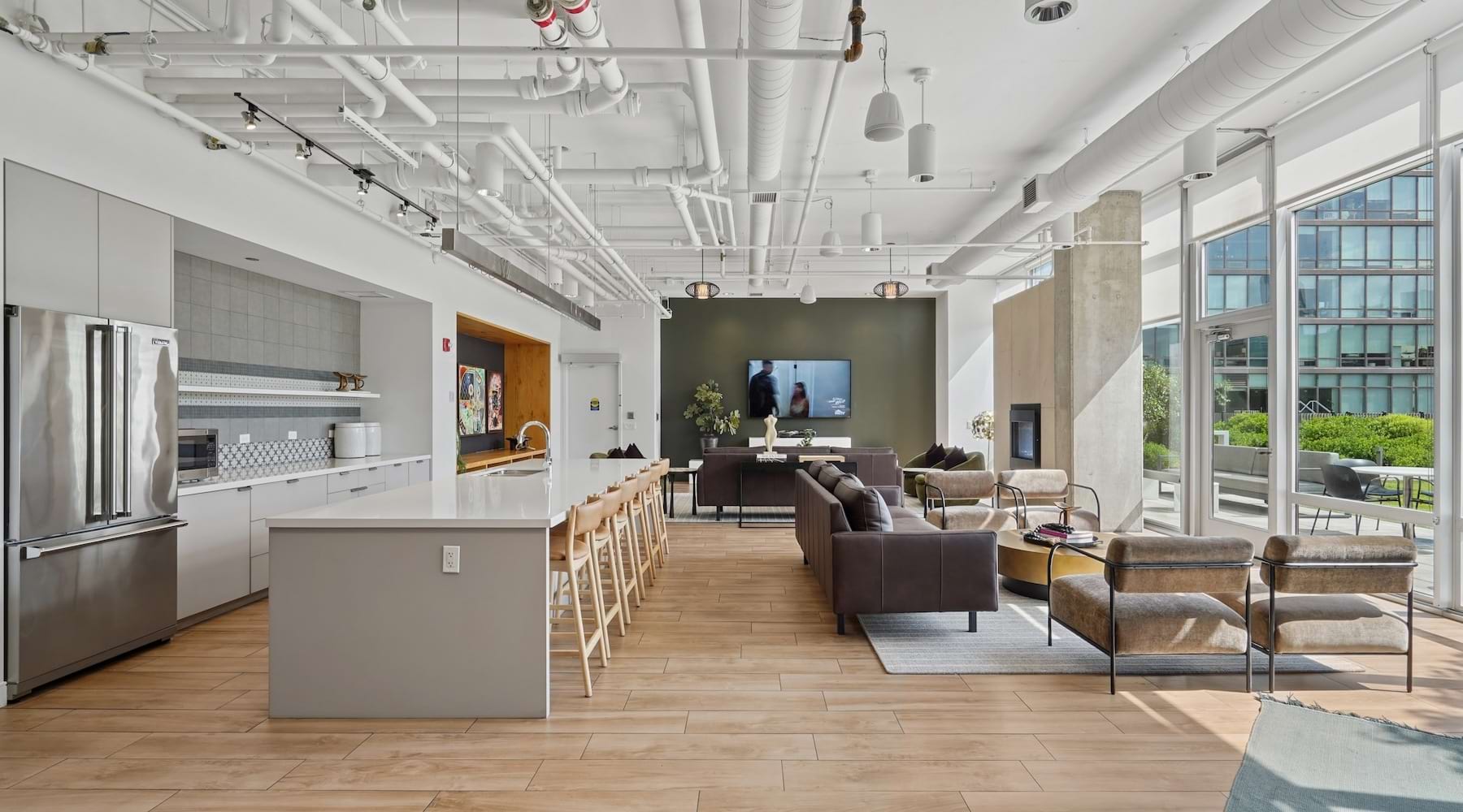resident lounge with prep kitchen